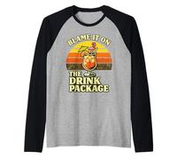 Blame It On The Drink Package Retro Tropical Cocktail Raglan Baseball Tee