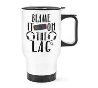 Blame It On The Lag Gamer Travel Mug Cup with Handle