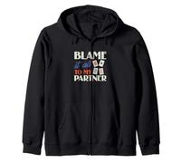 Blame It To My Partner Funny Euchre Card Game Euchre Player Zip Hoodie
