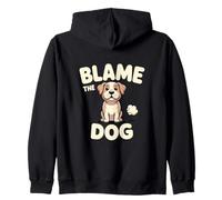 Blame The Dog Fart Humor Joke Zip Hoodie