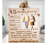 BLAMEZI 45 Years 45th Anniversary Throw Blanket Gifts, Gift for 45th Wedding Anniversary Valentine Gifts for Her Him Wife Husband Mom Dad Grandpa Grandma