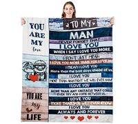 BLAMEZI Anniversary Valentines Gifts for Husband Boyfriend, You are My Life Wedding Christmas Blankets Gifts to My Man,Ultra-Soft Micro Fleece Blankets Soft Bedding Sofa (80“X60)