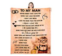 BLAMEZI Gift to My Man Fleece Blanket,Personalized Bed Flannel Throw Blanket, Father's Day Wedding Anniversary for Husband Dad (60“X50, to My Man)