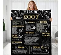 BLAMEZI Happy 18th Birthday Blanket Gifts for Women Men, 18th Birthday Gift Ideas for Girls Boys Daughter and Son, Throw Blanket-Back in 2007