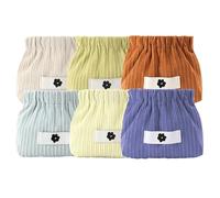 Blamikor 6PCS Corduroy Elastic Hair Tie Organizer, Travel Corduroy Elastic Storage Bag Portable, Corduroy Lipstick Bag, Corduroy Elastic Pouches, Corduroy Makeup Bag Cosmetic Bag for Girls