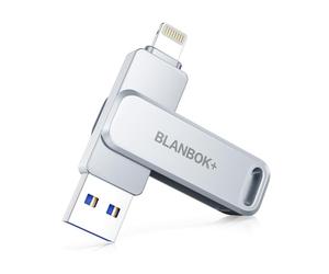 BLANBOK+ MFI Certified memory stick 256G flash drive for iPhone usb stick usb memory sticks photo stick for iPhone/iPad/Android/PC