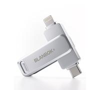 BLANBOK+ MFi Certified USB Stick 128GB Flash Drive for iPhone Photo Stick, USB C Memory Stick High-Speed USB C flash drive, Photo Storage for iPhone/iPad/Android/PC