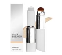 Blanc Cover Cream Stick V White - Korean Color Changing Foundation Stick, Double-head design with Brush for a Flawless Look (Ivory White)