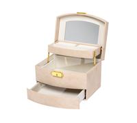 Blanca Jewellery Box Beige 101405 - Unisex - Faux Leather Beige 18 x 14,5 x 13 cm