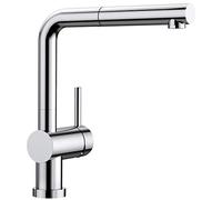 BLANCO 514023 Linus-S-F, Removable Kitchen Mixer Tap/Window Mixer Tap With Pull-out Hose Spray, Ideal for Installing the Sink in Front of the Window; Chrome Finish, Low Pressure, 1 Piece