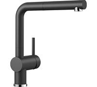 BLANCO 516688 Linus-S Kitchen Mixer Tap in Silgranit Look with Pull-out Spout, High Pressure, Anthracite Grey