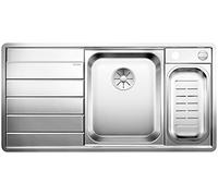 BLANCO 522104 AXIS III 6 S-IF Kitchen Sink Silk, Stainless Steel, Satin Gloss, 60 cm Unterschrank