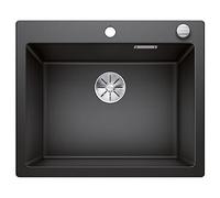 BLANCO PLEON 6 | SILGRANIT Sink in Anthracite | Installation Type: Inset Installation from Above | for 60 cm Wide Base cabinets | Maximum Volume Thanks to The Extra-deep Bowl | [61.5x51x23.2 cm]