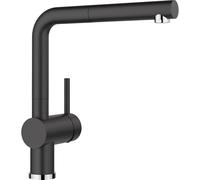 BLANCO 526148 Linus-S Kitchen Sink tap Made of Granite Pull-Out spout Linus-S-black-526148, Silgranite Black, Hochdruck