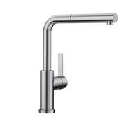 BLANCO 526180 LANORA-S-F kitchen fitting, brushed stainless steel, high-pressure window fitting