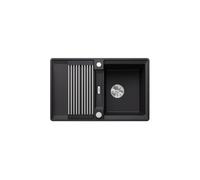 BLANCO Adira 45 S-F | Granite Sink Made of SILGRANIT Black | Installation Type: flushmount | Reversible | for 45 cm Wide Base cabinets | Large Bowl | Easy-Care Surface | [77x49x21.2 cm]