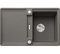 BLANCO Adira 45 S-F | Granite Sink Made of SILGRANIT Vulcan Grey | Installation Type: flushmount | Reversible | for 45 cm Wide Base cabinets | Large Bowl | Easy to Clean | [77x49x21.2 cm]