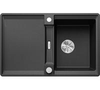BLANCO Adira 45 S-F, Silgranit Anthracite, Installation Type: Flush-Mounted, Reversible, with Drain Remote Control, with Accessories, 45 cm Base Cabinet, Large Basin, Easy to Clean Surface