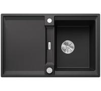 BLANCO Adira 45 S, Silgranit Anthracite, Installation Type: Installation from Above, Reversible, with Drain Remote Control, with Accessories, 45 cm Base Cabinet, Large Basin, Easy to Clean Surface