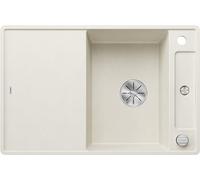 BLANCO AXIA III 45 S-F, Silgranit Soft White, Installation Type: Flush, Reversible, with Wooden Cutting Board, 45 cm Base Cabinet, Large Basin, Easy-to-Clean Surface