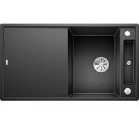 BLANCO AXIA III 5 S Granite Sink Made of Silgranit Anthracite Installation Type: Installation from Top Reversible with Glass Cutting Board for 50 cm Wide Base Cabinets Sliding Chopping Board