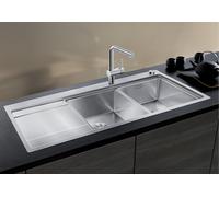 BLANCO DIVON II 8 S-IF | Stainless Steel | Installation Type: Installation from Top & Flush | Main Basin Right | for 80 cm Wide Base Cabinets | Resistant to Scratches