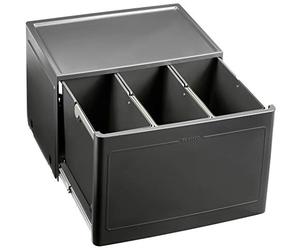 BLANCO Botton Pro 60/3 Manual | Waste Sorting System | for 60 cm Wide Base cabinets | Floor-Mounted System Behind hinged Doors | 3 x 13 Litre Buckets | [52.5x40x35 cm]