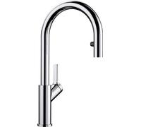 BLANCO Carena-S Vario | Kitchen Mixer tap in Chrome | High-Pressure | with Pull-Out Hose | Switch from Clear Jet to Spray Jet | Non-Return Valve | Water-Saving | [11x24x41.3 cm]