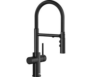 Blanco CATRIS-S Flexo Filter | Kitchen Mixer tap in Black matt | High-Pressure | Filtered Water with BWT Filter | Switch from Clear Jet to Spray Jet | Water-Saving | [14.8x23x47.5 cm]