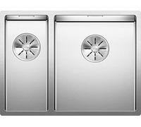 BLANCO CLARON 340/180-IF Stainless Steel Sink, Installation Type: Installation from Top and Flush-Mounted Large Main Basin Right for 60 cm Wide Base Cabinets, Resistant to Scratches