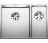 BLANCO CLARON 340/180-IF Stainless Steel Sink Installation Type: Installation from Top and Flush Surface Large Main Basin Left for 60 cm Wide Base Cabinets Resistant to Scratches