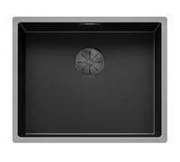 BLANCO Claron 500-U Dark Steel Edition, Stainless Steel, Installation Type: Under-Mount, Without Drain Remote Control, 60 cm Base Cabinet, Scratch Resistant, Large Basin Volume