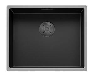 BLANCO Claron 500-U Dark Steel Edition, Stainless Steel, Installation Type: Under-Mount, Without Drain Remote Control, 60 cm Base Cabinet, Scratch Resistant, Large Basin Volume