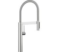 BLANCO CULINA-S II | Kitchen Mixer tap in PVD Steel | High-Pressure | with Pull-Out Hose | Switch from Clear Stream to Spray Jet | Non-Return Valve | Water-Saving | [10.5x26x56.8 cm]
