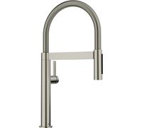 BLANCO CULINA-S II Mini Satin Platinum, High Pressure, with Pull-Out Hose, Change from Clear Jet to Shower Jet, Ceramic Cartridge, Ensured Water Quality and Water Saving