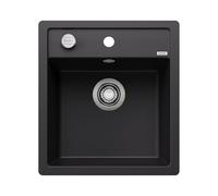 BLANCO DALAGO 45-F | SILGRANIT Sink in Black | Installation Type: flushmount Installation | for 45 cm Wide Base cabinets | Spacious Bowl Volume | Easy-Care Surface | [45.5x50x20.2 cm]