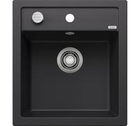 BLANCO DALAGO 45 | SILGRANIT Sink in Black | Installation Type: Inset Installation from Above | for 45 cm Wide Base cabinets | Spacious Bowl Volume | Easy-Care Surface | [46.5x51x20.2 cm]