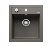BLANCO DALAGO 45 | SILGRANIT Sink in Volcano Grey | Installation Type: Inset Installation from Above | for 45 cm Wide Base cabinets | Spacious Bowl Volume | Easy-Care Surface | [46.5x51x20.2 cm]