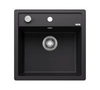 BLANCO DALAGO 5-F | SILGRANIT Sink in Black | Installation Type: flushmount Installation | for 50 cm Wide Base cabinets | Spacious Bowl Volume | Easy-Care Surface | [50.5x50x20.2 cm]