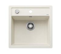 BLANCO Dalago 5-F, Silgranit Soft White, Installation Type: Flush-Mounted with Drain Remote Control, 50 cm Base Cabinet, Large Basin Volume for Optimal Use, Easy-to-Clean Surface