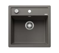 BLANCO Dalago 5-F, Silgranit Volcano Grey, Installation Type: Flush-Mounted with Drain Remote Control, 50 cm Base Cabinet, Large Basin Volume for Optimal Use, Easy-to-Clean Surface