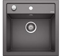 BLANCO DALAGO 5 | SILGRANIT Sink in Rock Grey | Installation Type: Inset Installation from Above | for 50 cm Wide Base cabinets | Spacious Bowl Volume | Easy-Care Surface | [51.5x51x20.2 cm]