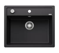 BLANCO DALAGO 6-F | SILGRANIT Sink in Black | Installation Type: flushmount Installation | for 60 cm Wide Base cabinets | Spacious Bowl Volume | Easy-Care Surface | [60.5x50x20.2 cm]