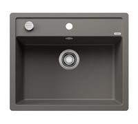 BLANCO DALAGO 6-F | SILGRANIT sink in volcano grey | Installation type: flushmount installation | For 60 cm wide base cabinets | Spacious bowl volume | Easy-care surface | [60.5x50x20.2 cm]