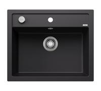 BLANCO DALAGO 6 | SILGRANIT Sink in Black | Installation Type: Inset Installation from Above | for 60 cm Wide Base cabinets | Spacious Bowl Volume | Easy-Care Surface | [61.5x51x20.2 cm]