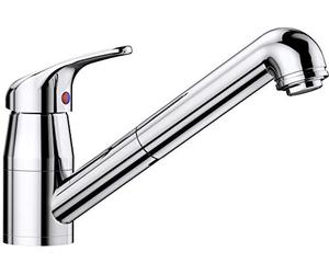 BLANCO DARAS-S-F | Kitchen Mixer tap in Chrome | High-Pressure | with Pull-Out Hose | Front-of-Window tap for Installation in Front of a Window | Ceramic Cartridge | Water-Saving | [5.8x25.8x16.7 cm]