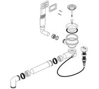 BLANCO 237859 Fitting 3½ inch with Drain Remote Control. Recommended Dana, DINAS, Lantos, LEMIS, LIVIT, Median, TIPO and TOGA Sinks. Robust and Durable Drainage. Easy to Assemble, Plastic