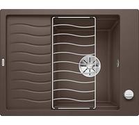 BLANCO Elon 45 S | SILGRANIT Sink in café | Installation Type: Inset Installation from Above | Reversible | for 45 cm Wide Base cabinets | Large Bowl | Easy-Care Surface | [65x50x20.2 cm]