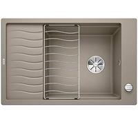 BLANCO Elon XL 6 S | SILGRANIT Sink in Tartufo | Installation Type: Inset Installation from Above | Reversible | for 60 cm Wide Base cabinets | Large Bowl | Easy-Care Surface | [78x50x20.2 cm]