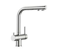 BLANCO FONTAS II Filter | Kitchen Mixer tap in PVD Steel | High-Pressure | Non-Return Valve | Ceramic Cartridge | Assured Water Quality & Water-Saving | Separate Filter Required | [16x25.3x30 cm]